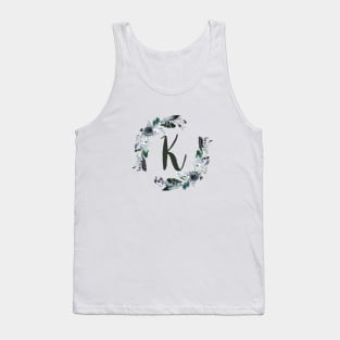 Floral Monogram K Dark Bohemian Flora Tank Top